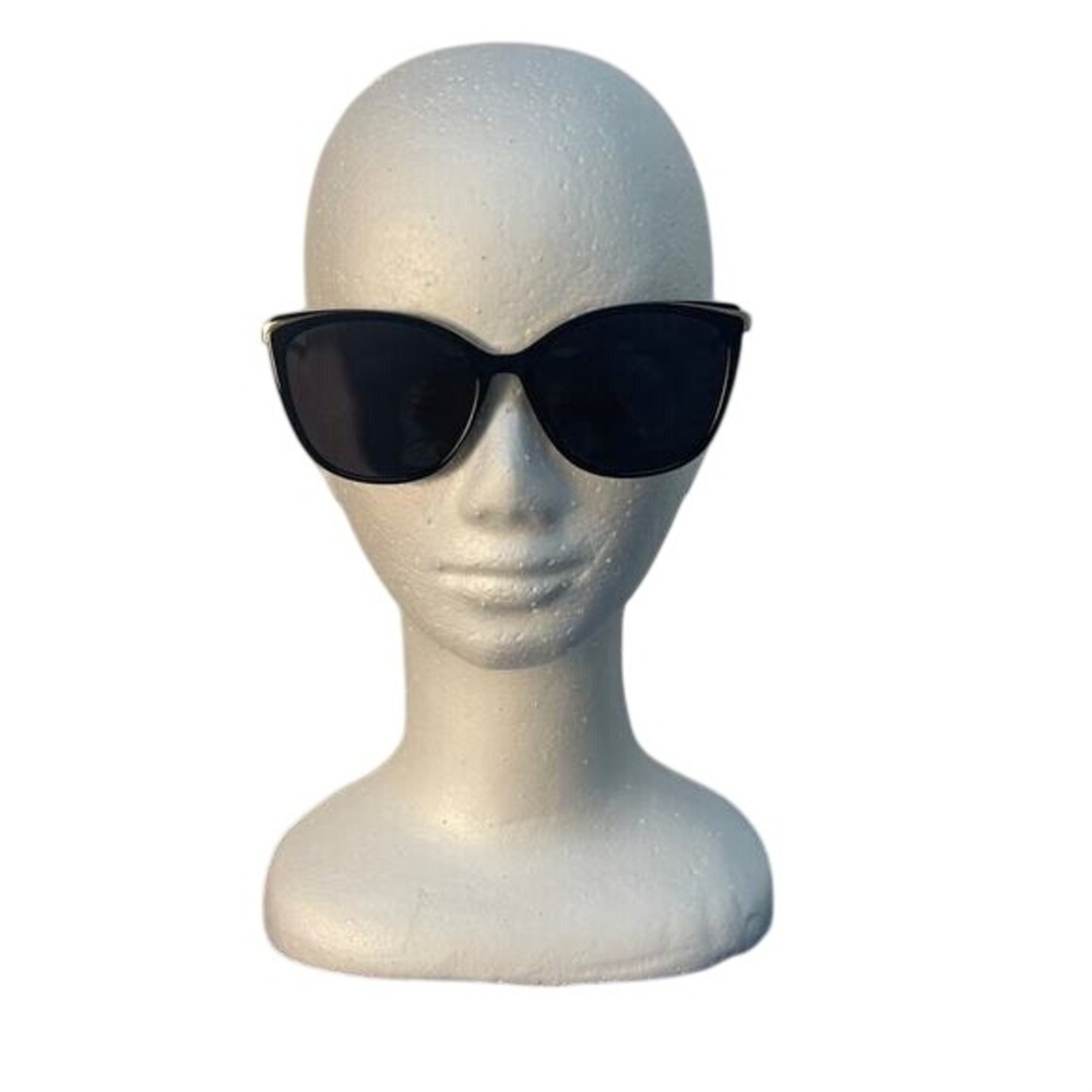 Black Cat Eye Sunglasses with Gold Brow Bar Accents G15013 56-18-144